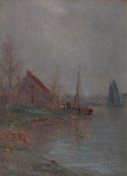 unknow artist Morning fog over the River Schelde Norge oil painting art
